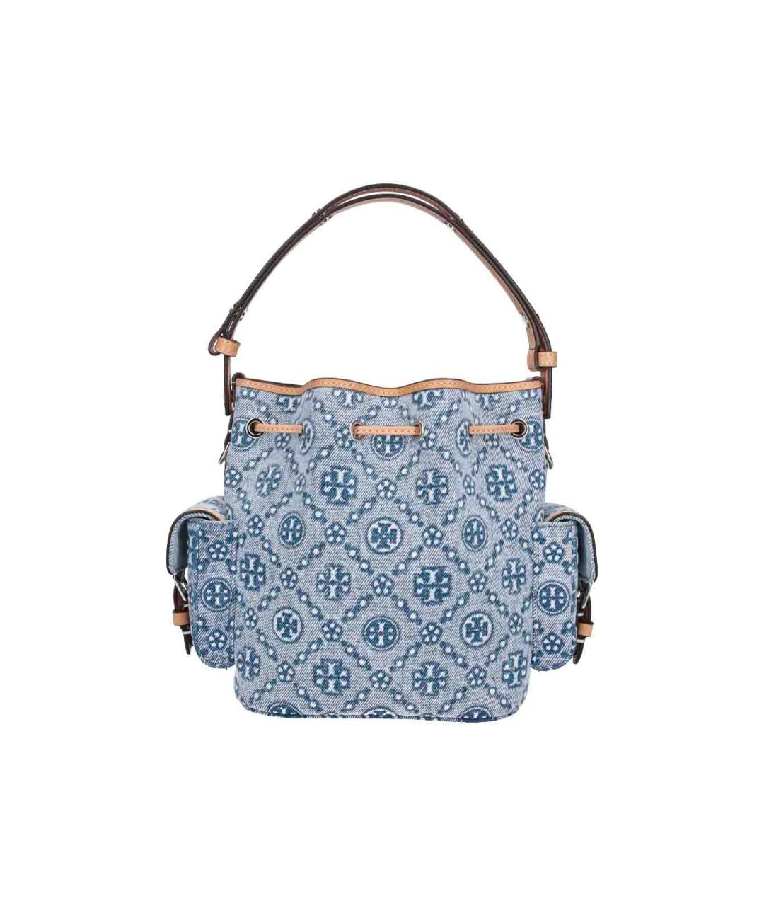 TORY BURCH Синяя хлопковая сумка через плечо, фото 3