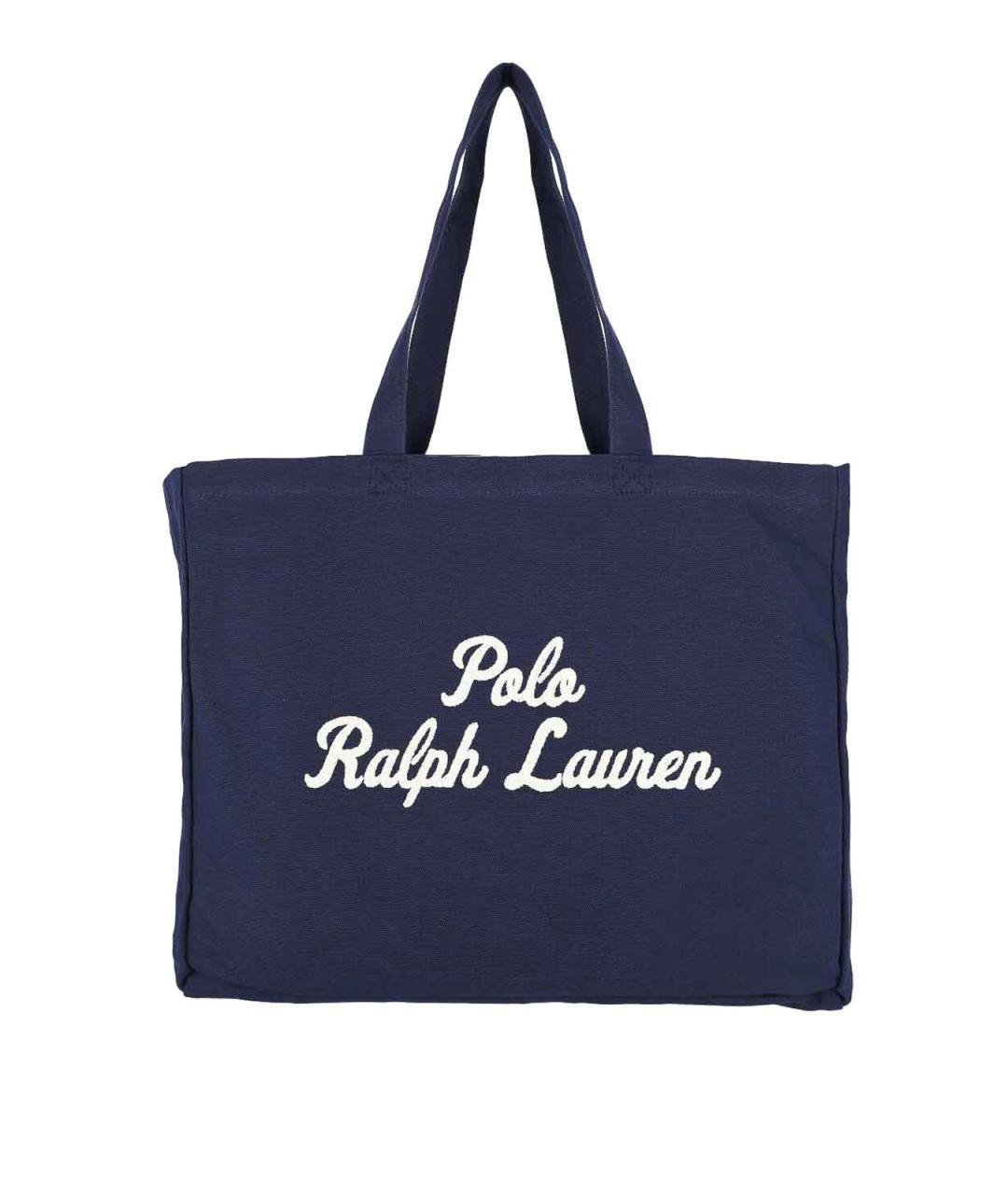 POLO RALPH LAUREN Синяя хлопковая сумка тоут, фото 1