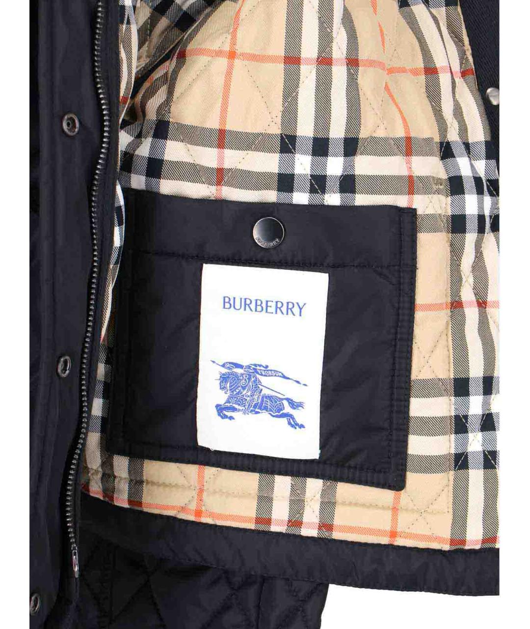 BURBERRY Черная полиамидовая куртка, фото 4