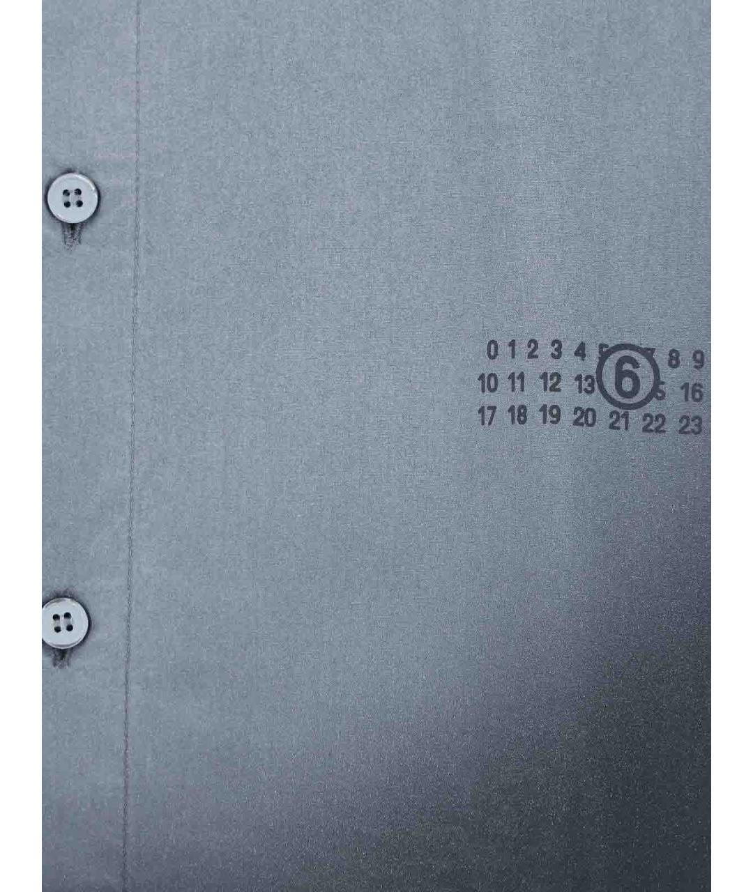 MM6 MAISON MARGIELA Серая хлопковая кэжуал рубашка, фото 4