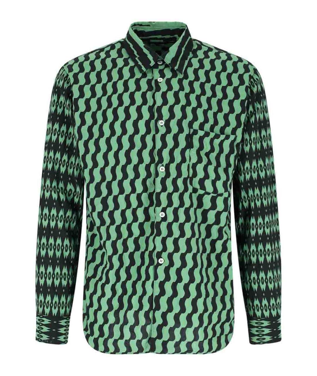 COMME DES GARÇONS HOMME PLUS Зеленая хлопко-полиэстеровая кэжуал рубашка, фото 1