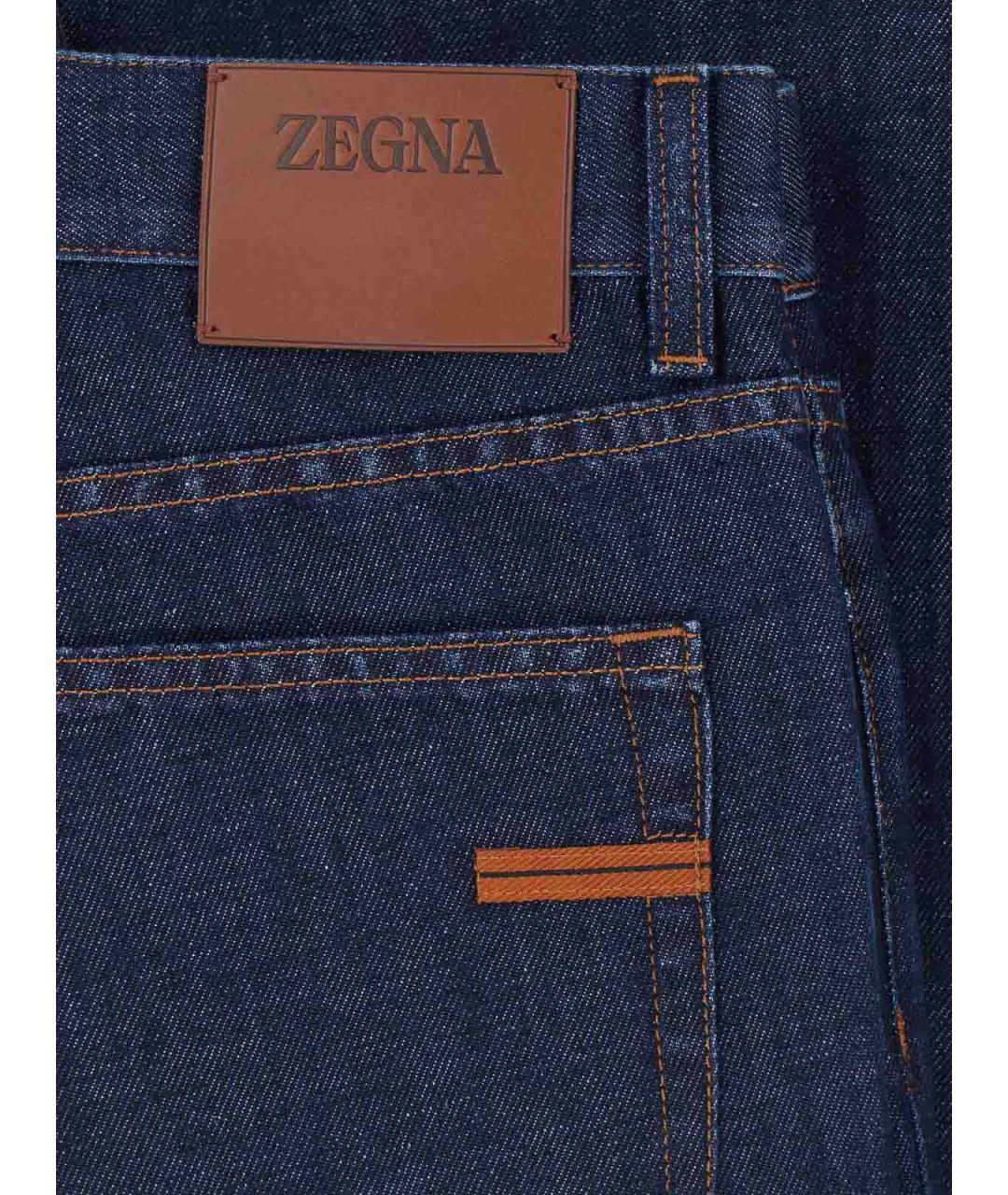 ZEGNA Синие хлопковые прямые джинсы, фото 4