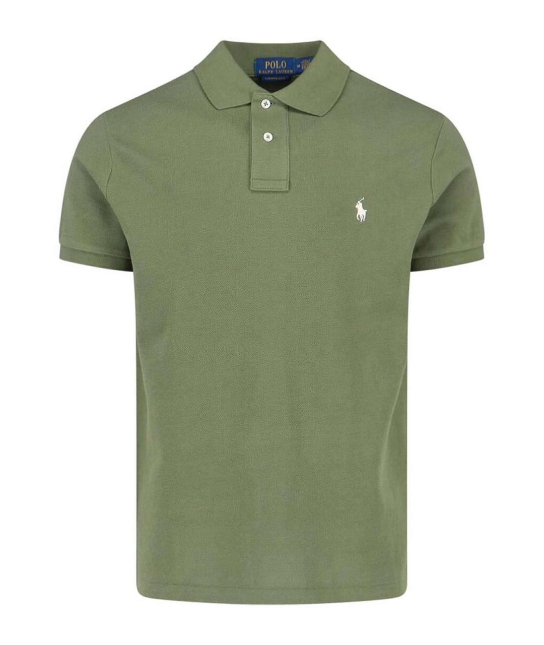 POLO RALPH LAUREN Зеленое хлопковое поло с коротким рукавом, фото 1