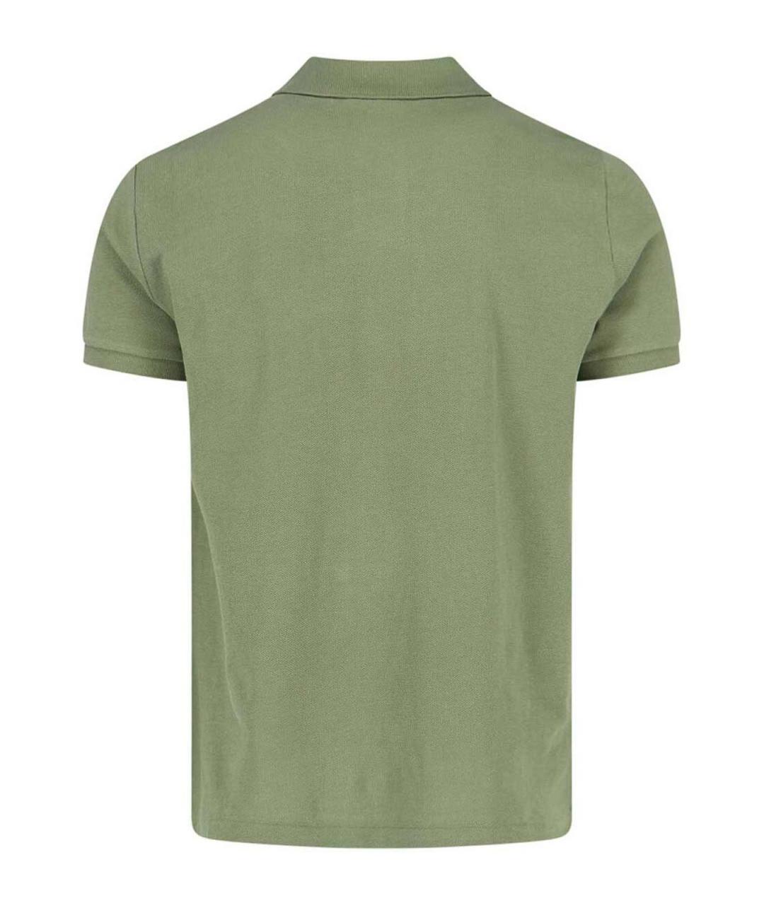 POLO RALPH LAUREN Зеленое хлопковое поло с коротким рукавом, фото 2