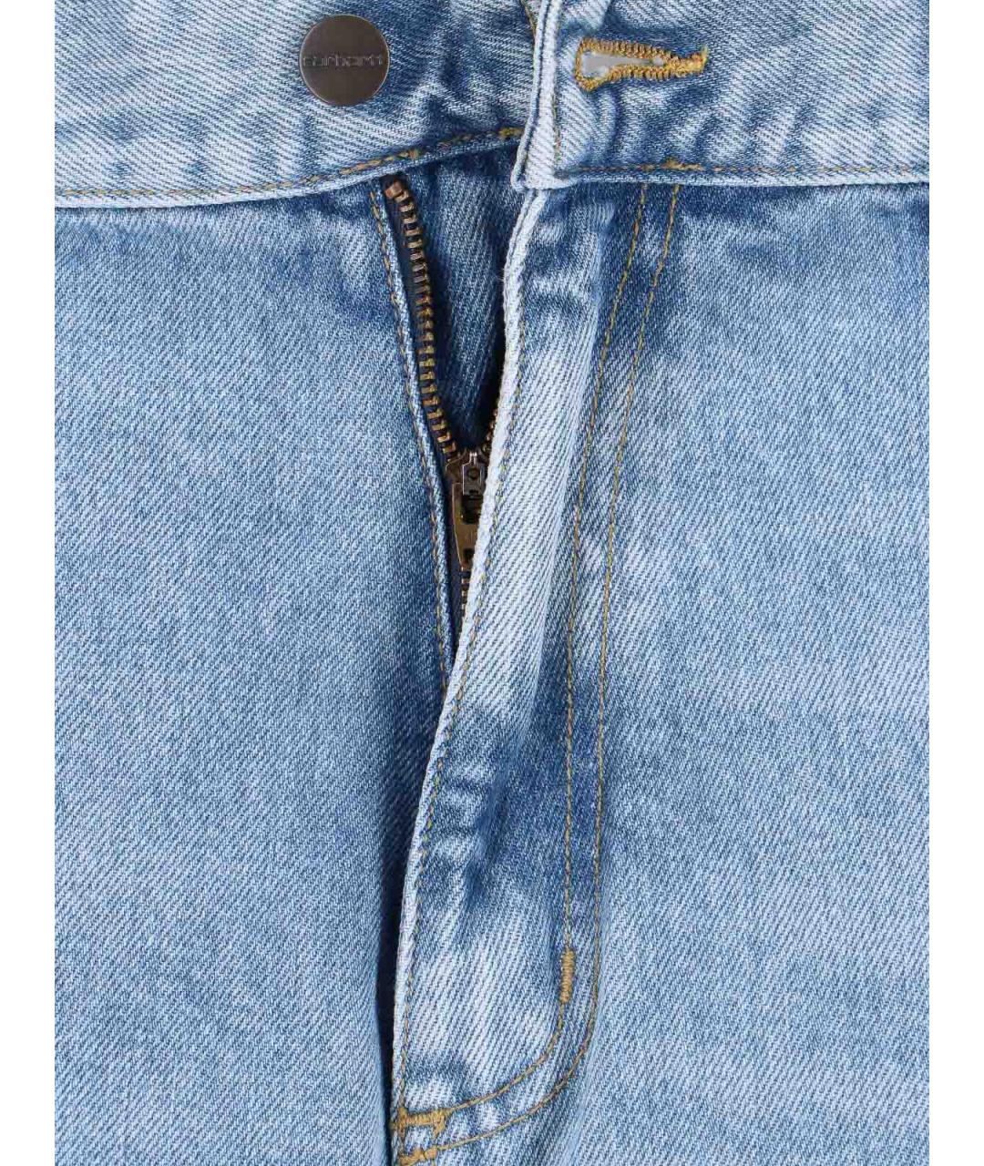 CARHARTT Голубые хлопковые прямые джинсы, фото 5
