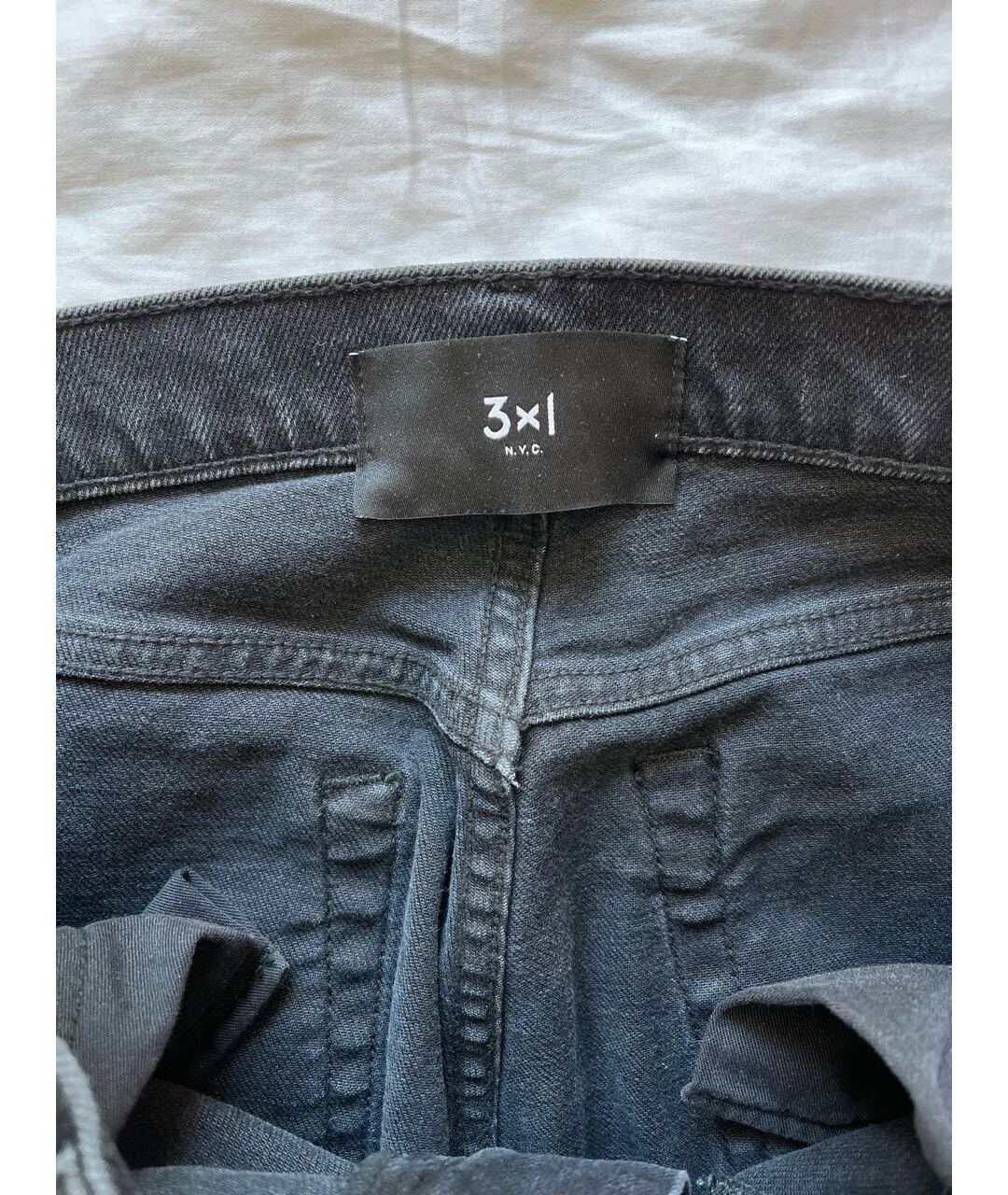 3X1 Черные хлопко-эластановые прямые джинсы, фото 6