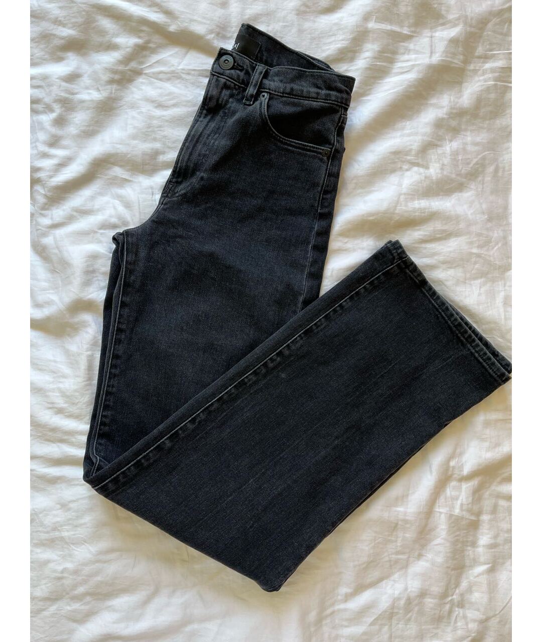 3X1 Черные хлопко-эластановые прямые джинсы, фото 3