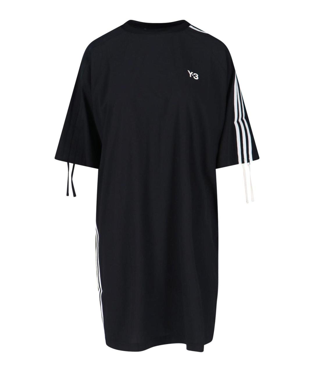 Y-3 Черное полиэстеровое повседневное платье, фото 1