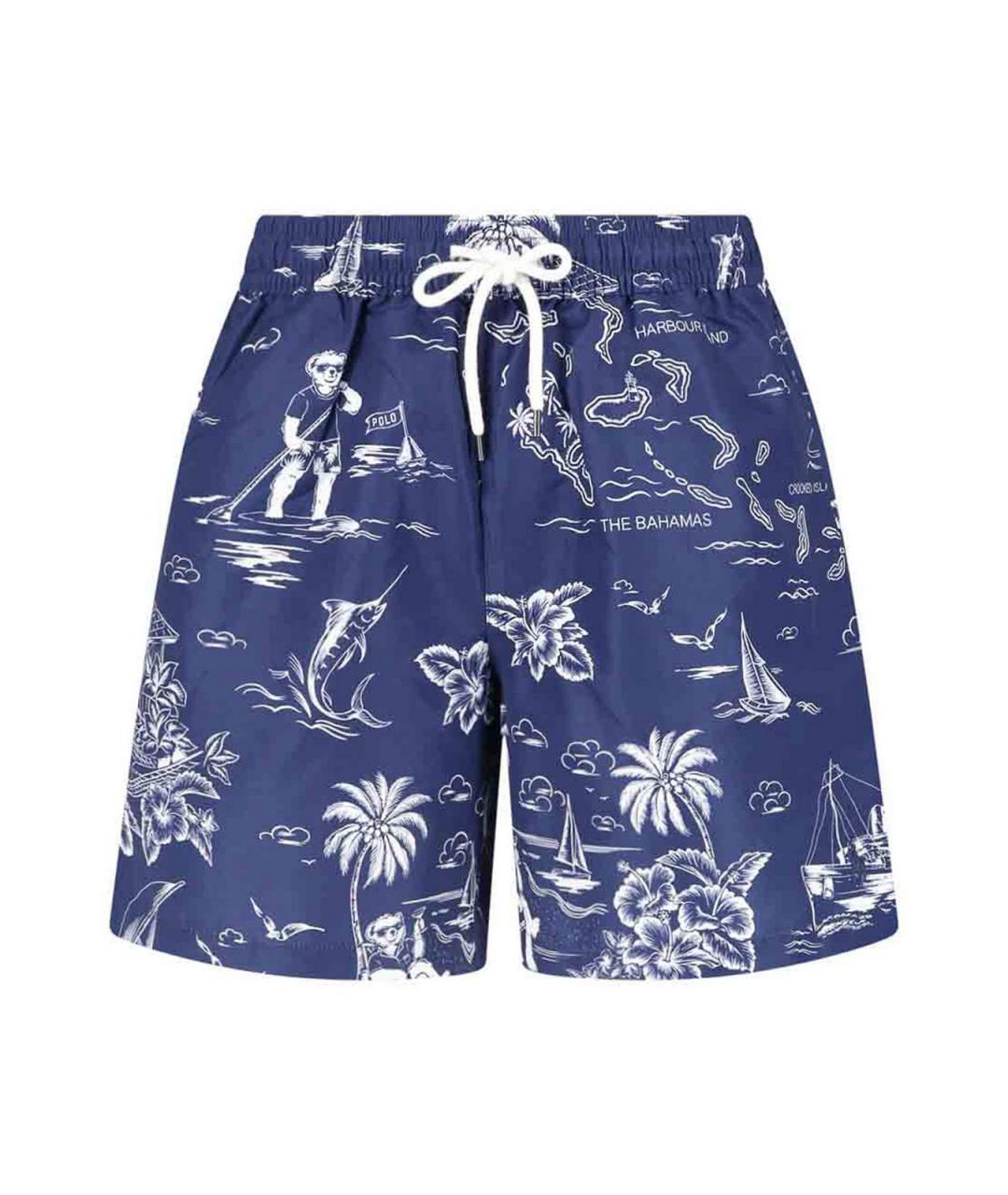 POLO RALPH LAUREN Синие полиэстеровые шорты, фото 1