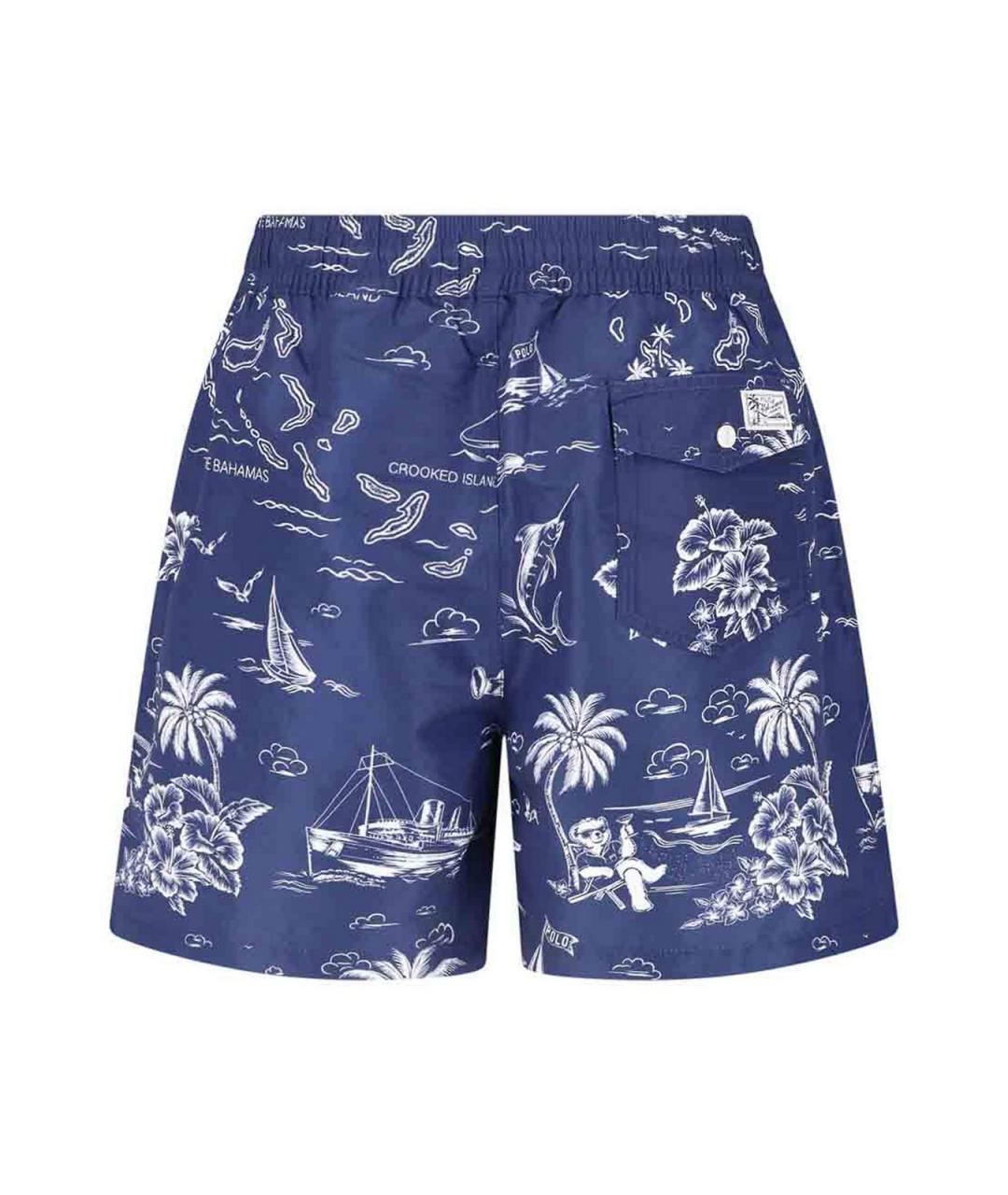 POLO RALPH LAUREN Синие полиэстеровые шорты, фото 2