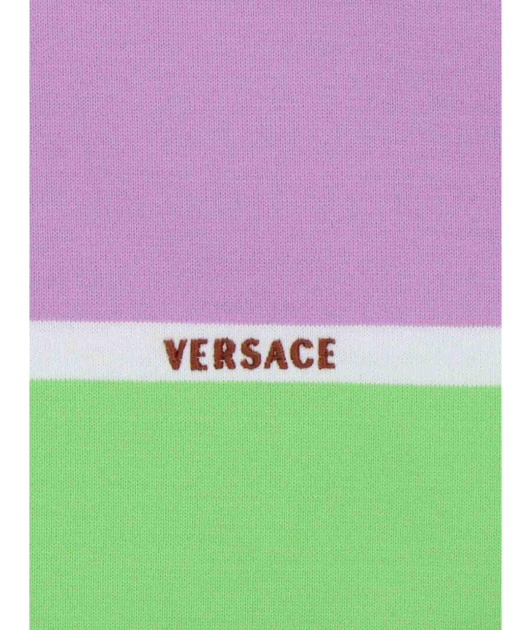 VERSACE Мульти хлопковое повседневное платье, фото 5