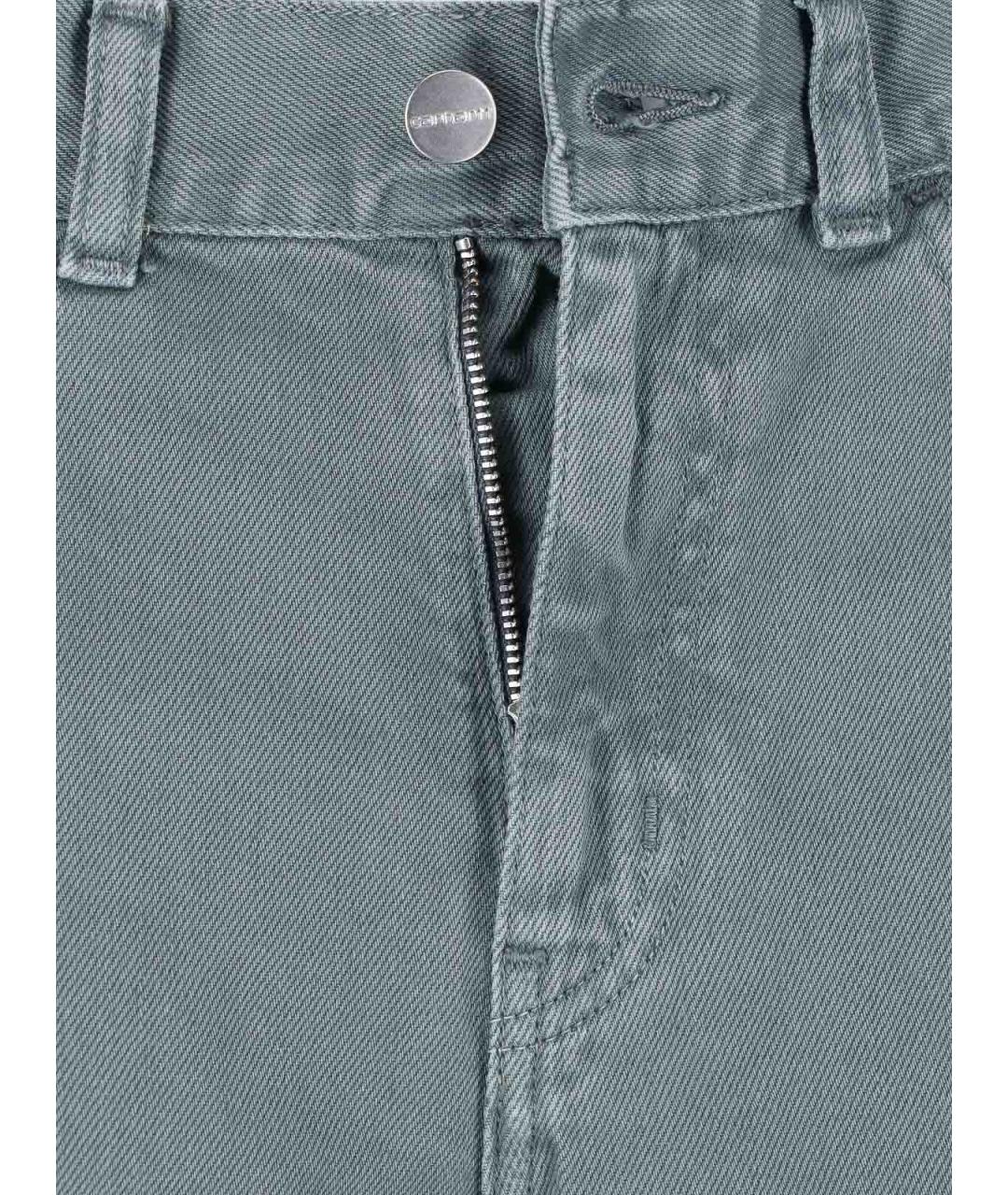 CARHARTT Зеленые хлопковые прямые джинсы, фото 4