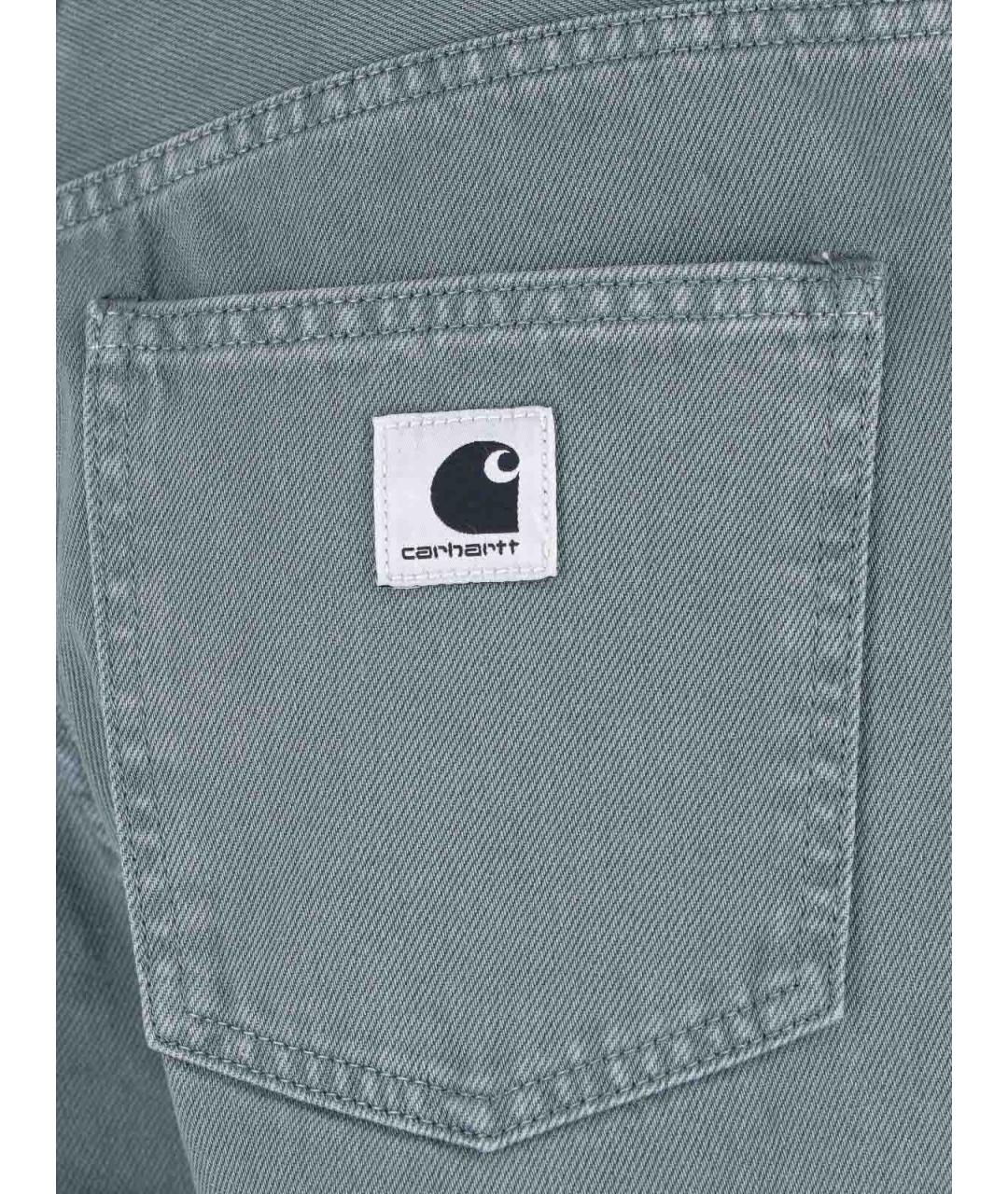 CARHARTT Зеленые хлопковые прямые джинсы, фото 5