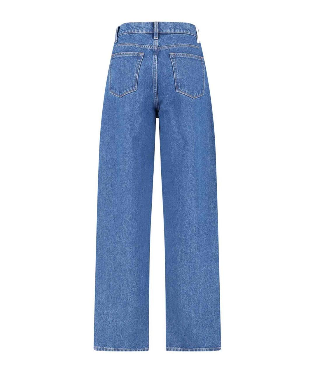 JIL SANDER Синие хлопковые прямые джинсы, фото 2