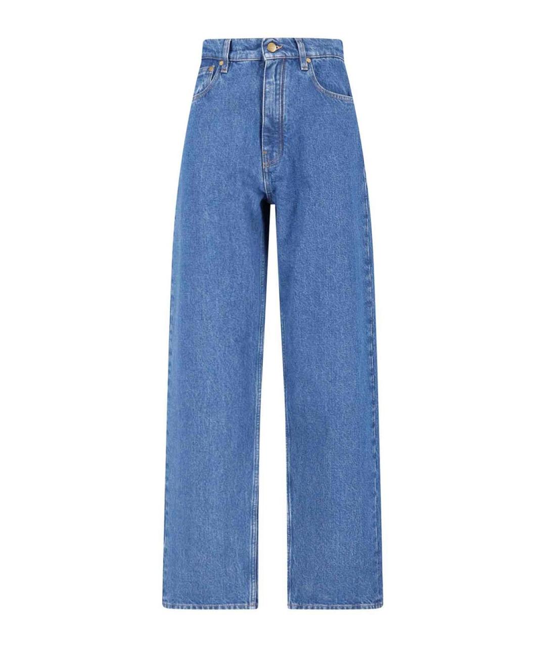 JIL SANDER Синие хлопковые прямые джинсы, фото 1