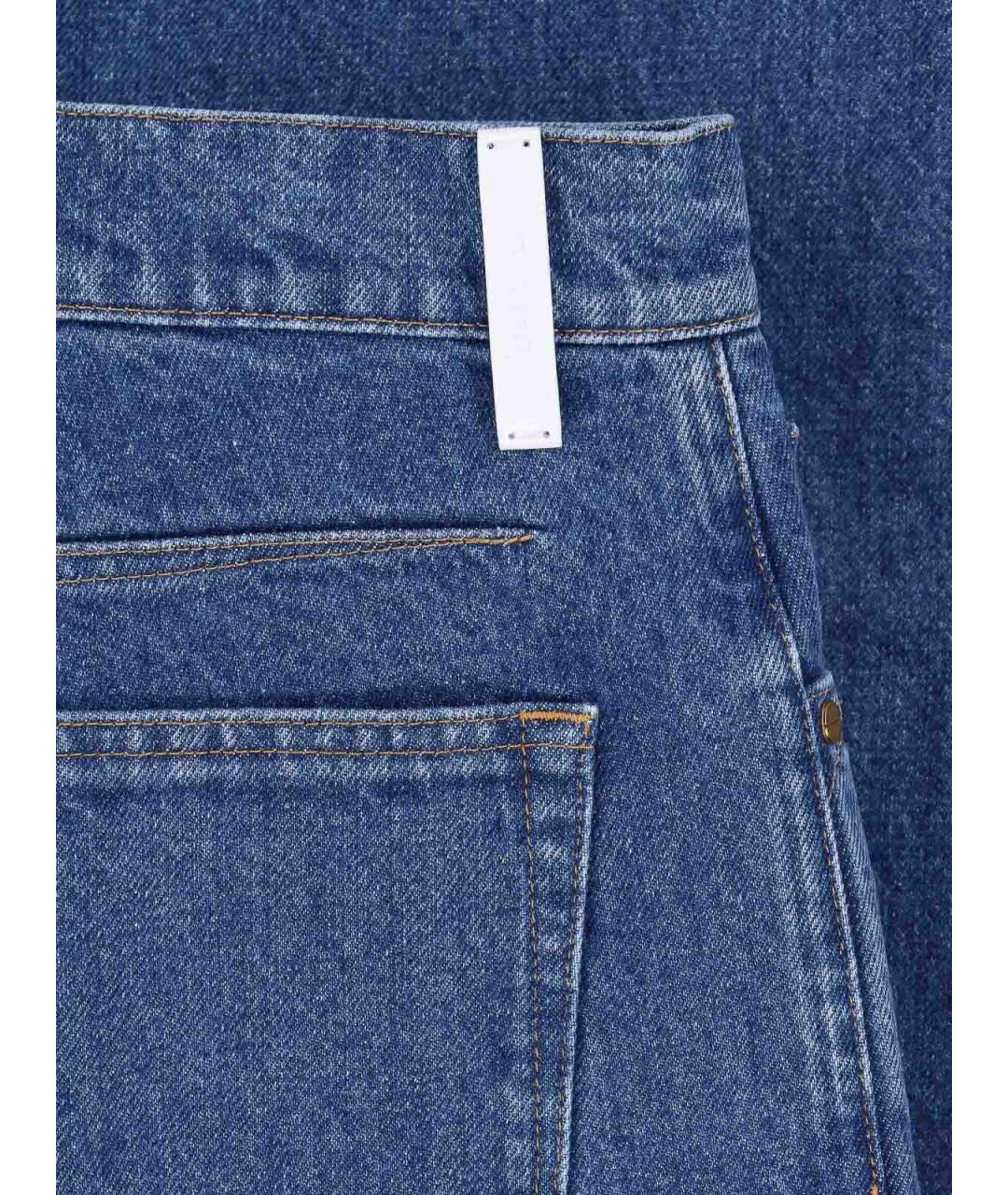 JIL SANDER Синие хлопковые прямые джинсы, фото 5