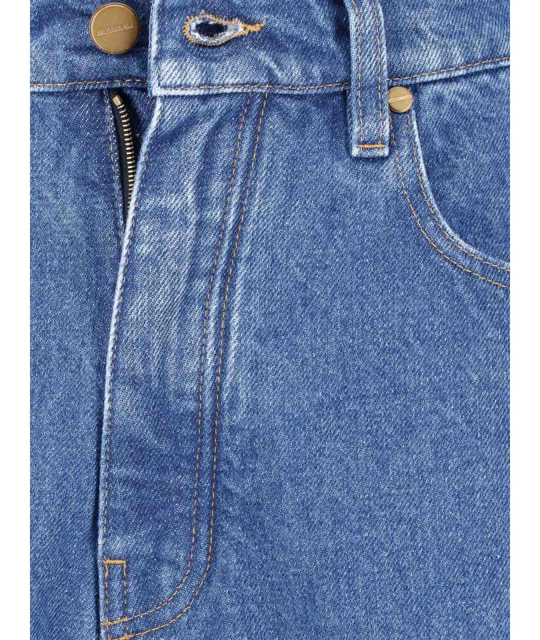 JIL SANDER Синие хлопковые прямые джинсы, фото 4