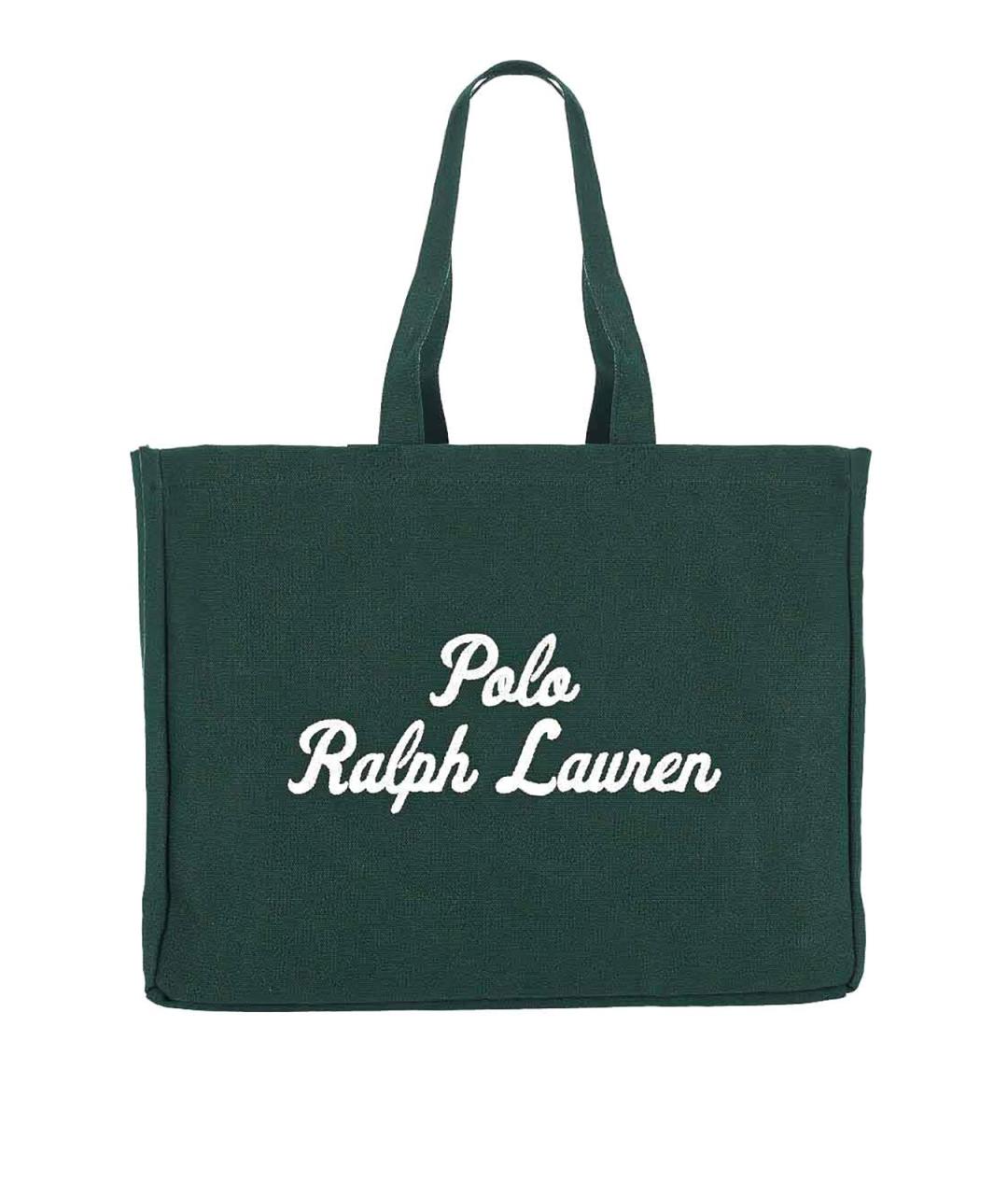 POLO RALPH LAUREN Зеленая хлопковая сумка тоут, фото 1