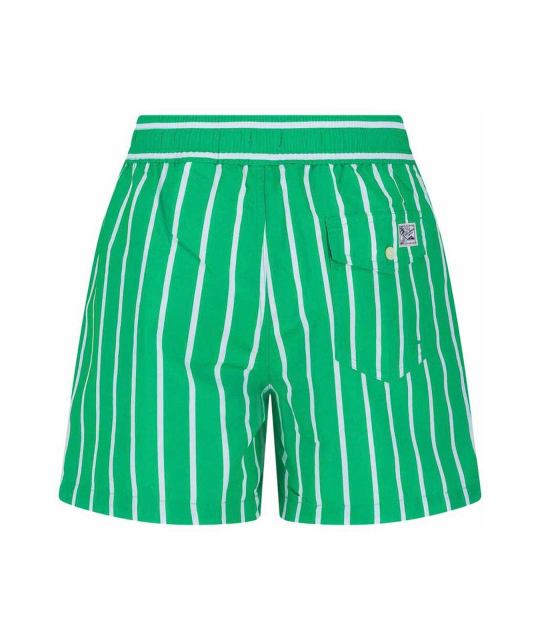 POLO RALPH LAUREN Зеленые полиэстеровые шорты, фото 2