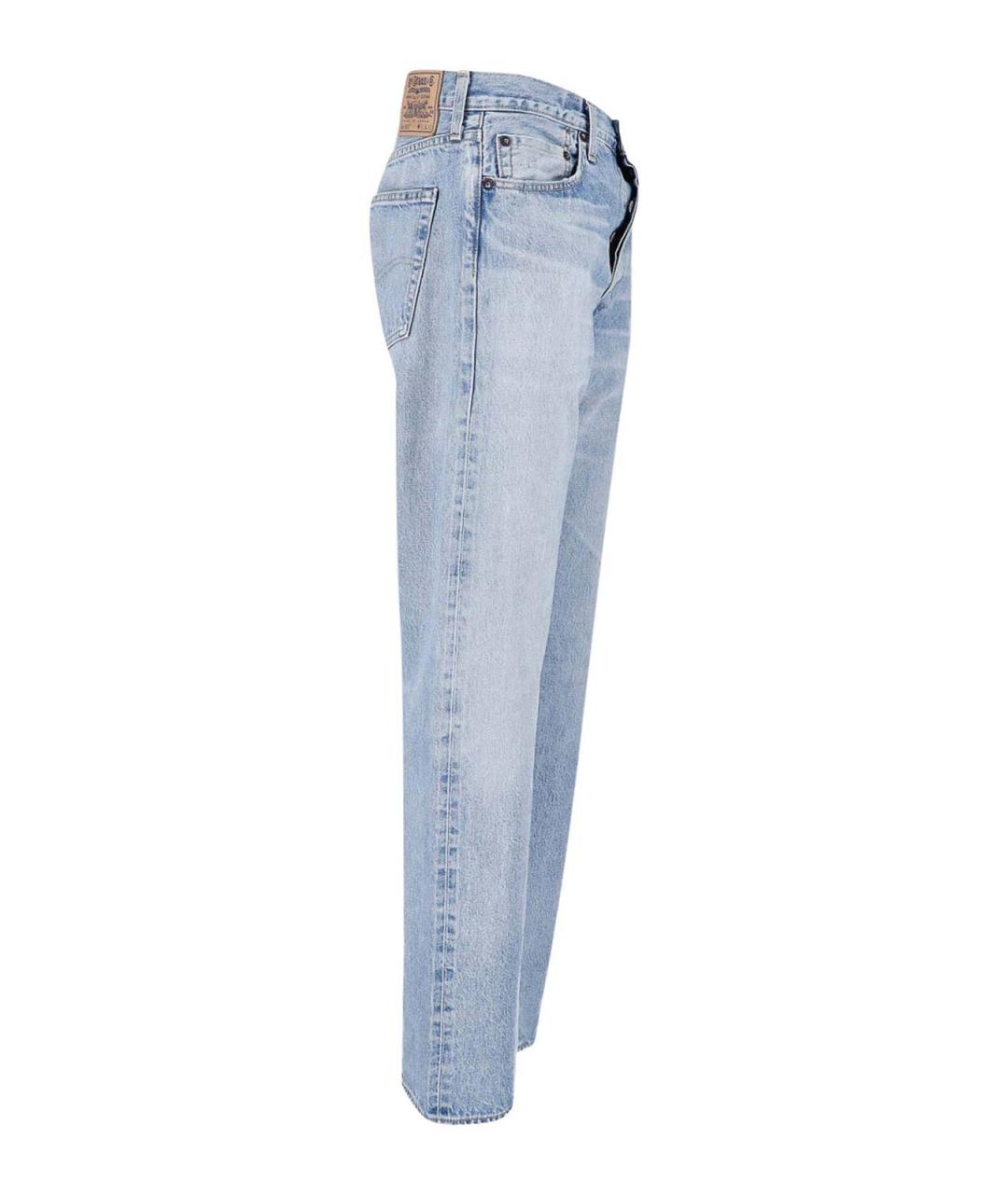 LEVI'S Голубые хлопковые прямые джинсы, фото 3