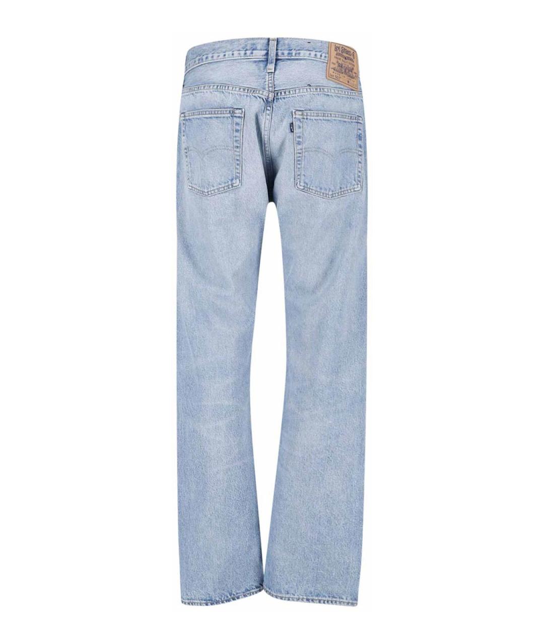 LEVI'S Голубые хлопковые прямые джинсы, фото 2