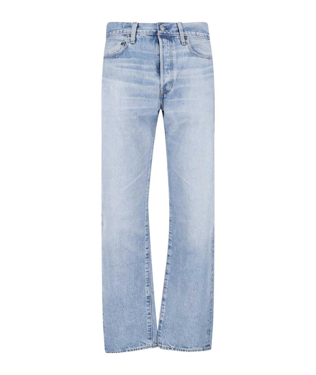 LEVI'S Голубые хлопковые прямые джинсы, фото 1