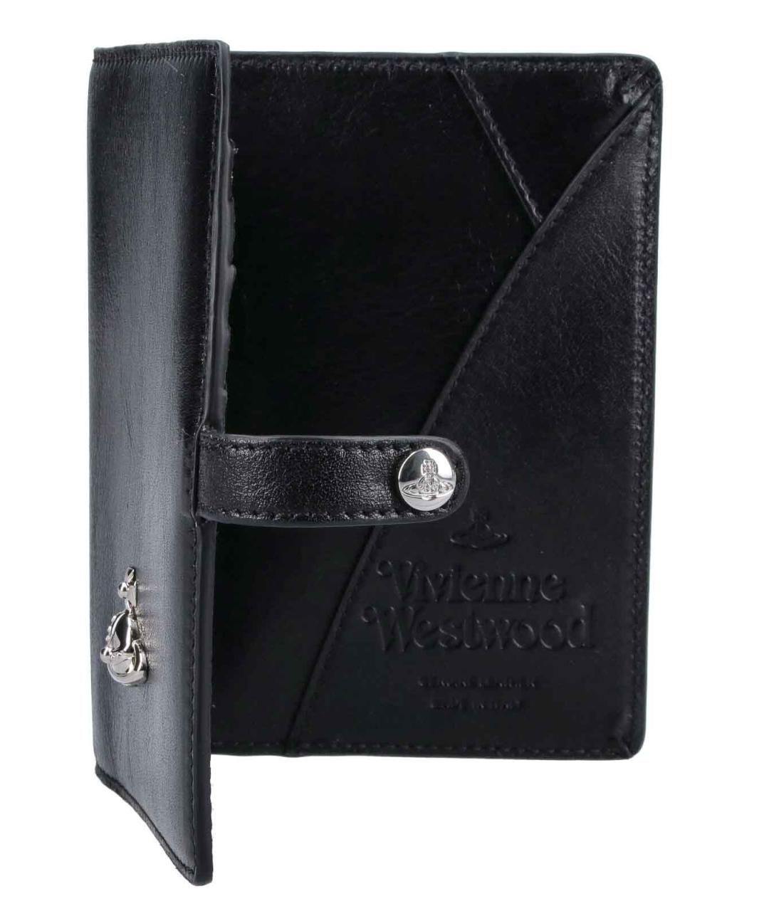 VIVIENNE WESTWOOD Черный кожаный кошелек, фото 4