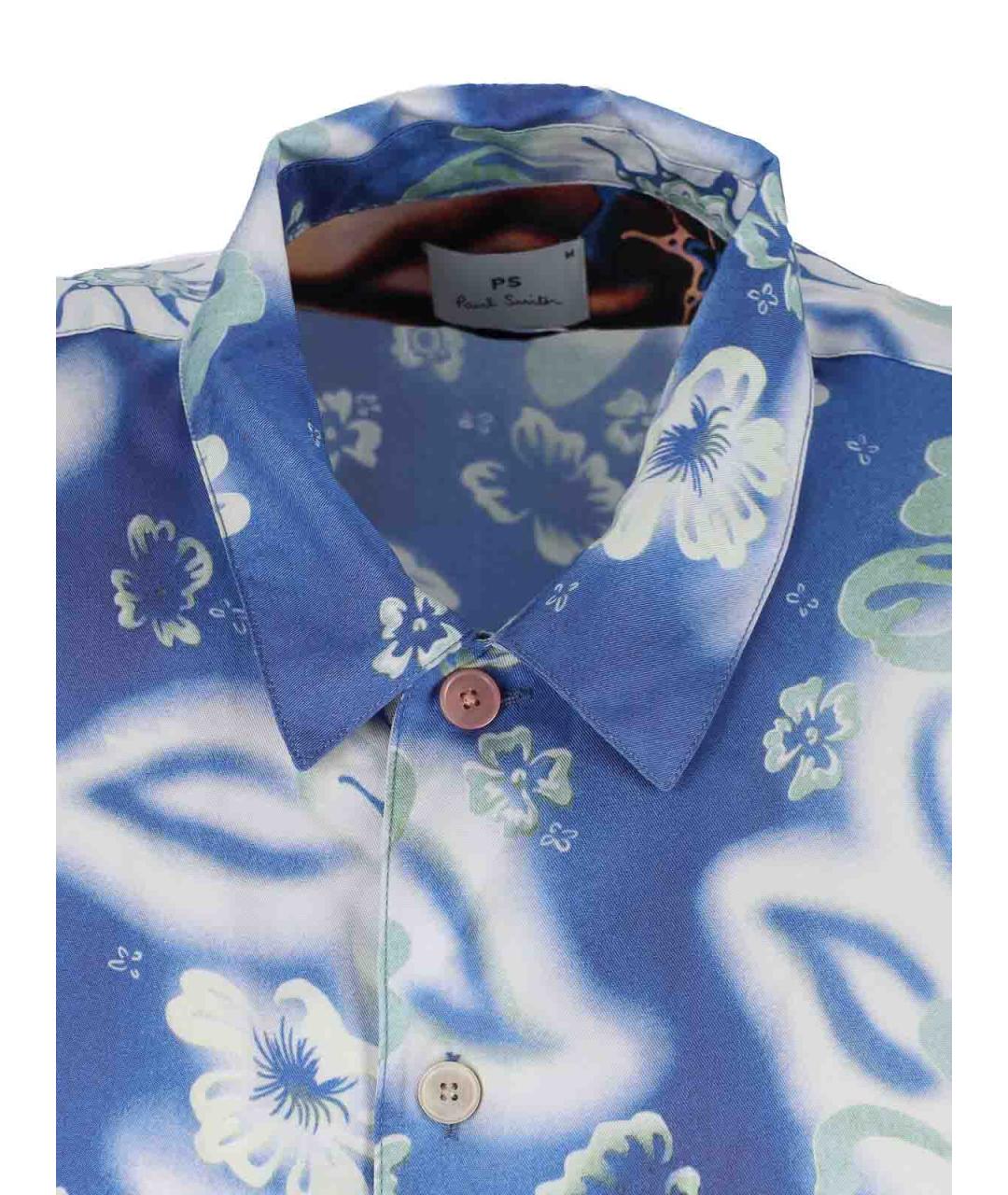 PAUL SMITH Синяя хлопко-лиоцелловая кэжуал рубашка, фото 3