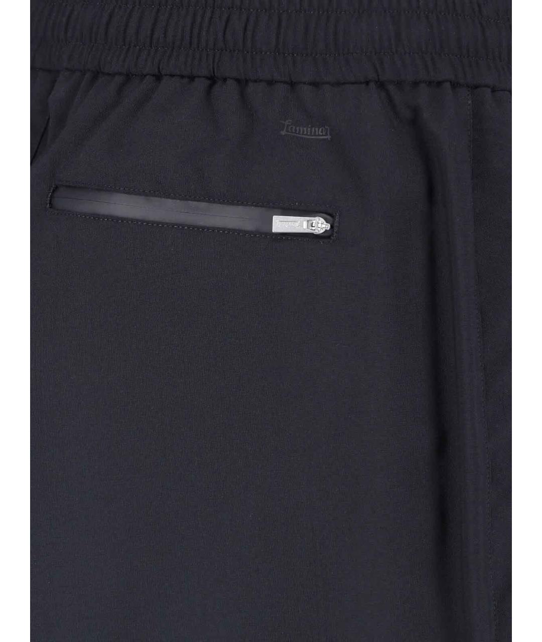 LAMINAR Черные шерстяные повседневные брюки, фото 4