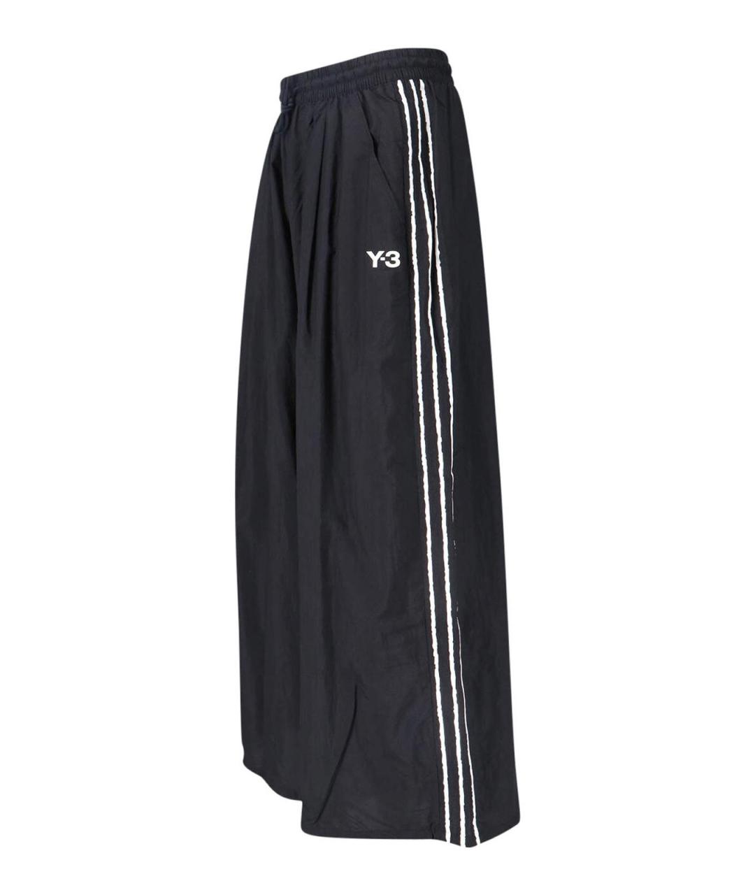 Y-3 Черные полиамидовые брюки широкие, фото 3