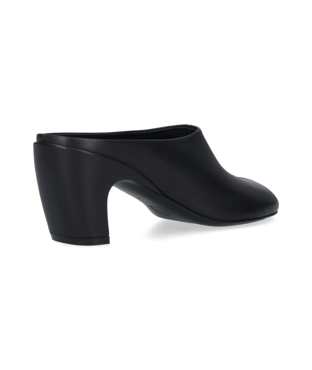 DRIES VAN NOTEN Черные кожаные мюли, фото 4