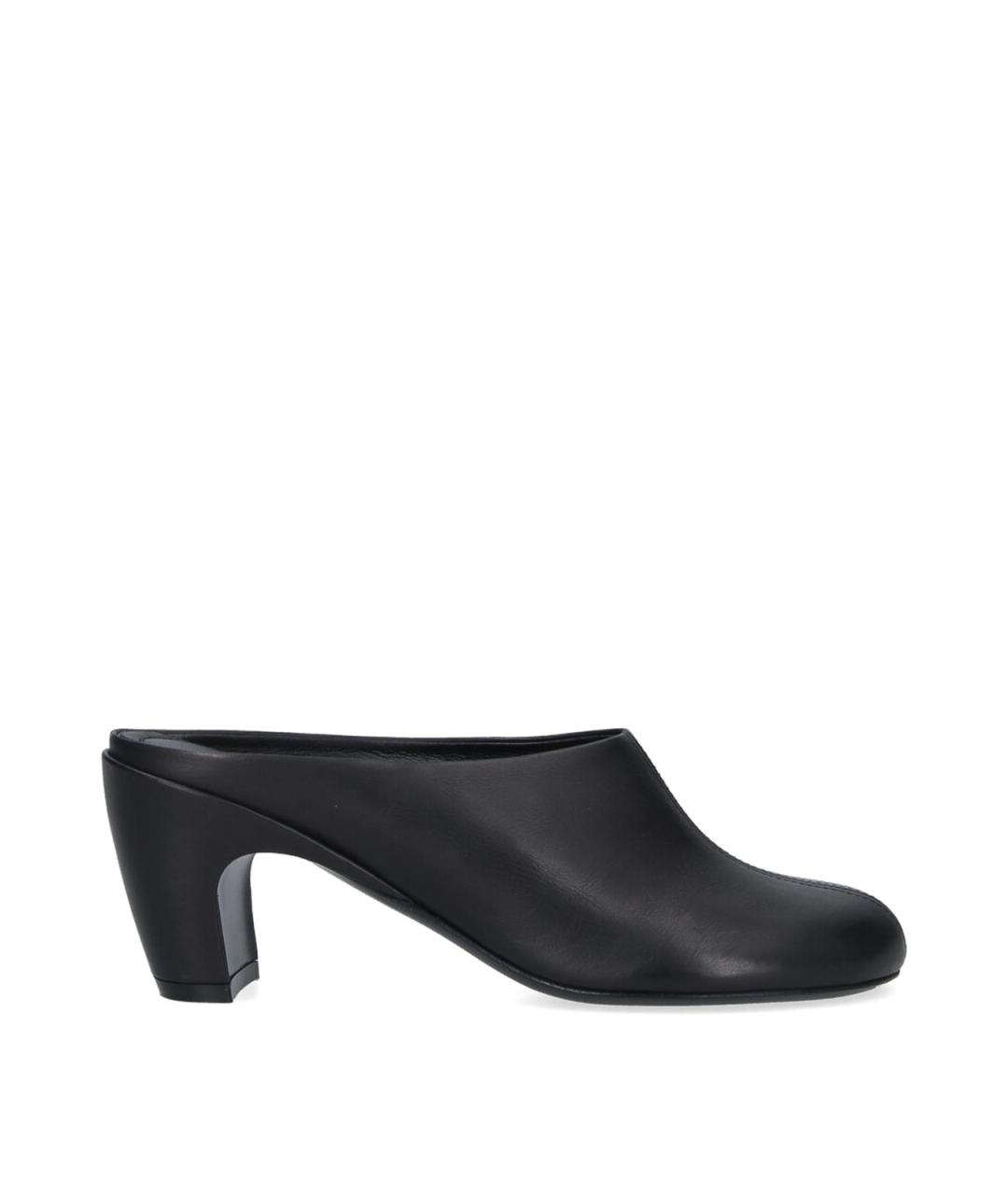 DRIES VAN NOTEN Черные кожаные мюли, фото 1