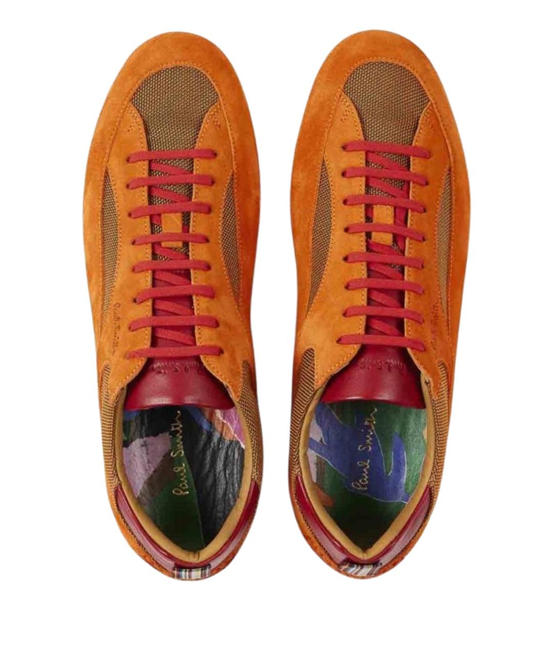 PAUL SMITH Оранжевые замшевые низкие кроссовки / кеды, фото 4