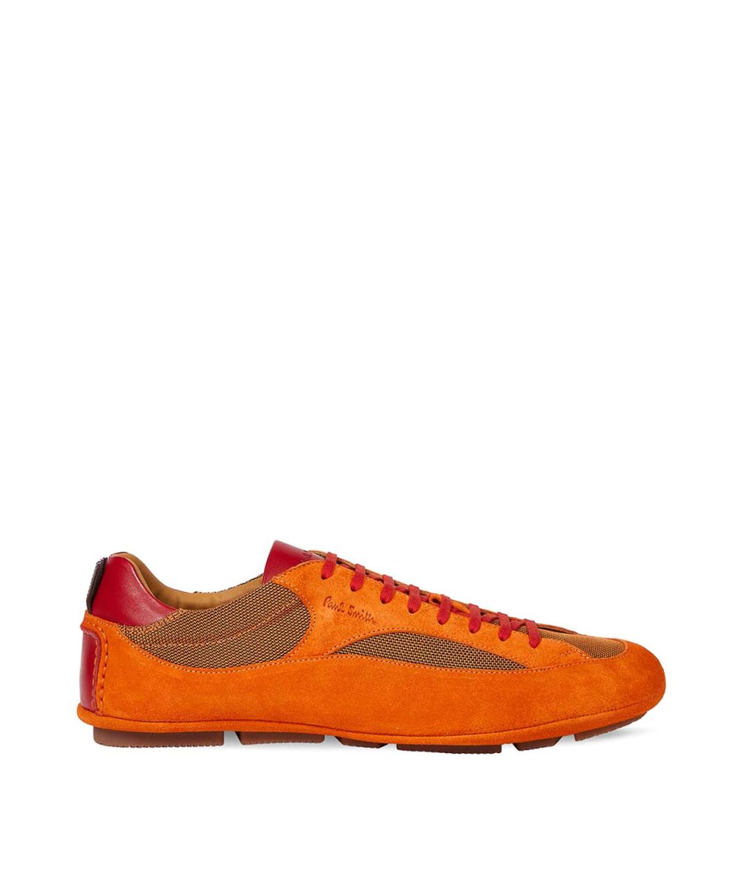 PAUL SMITH Оранжевые замшевые низкие кроссовки / кеды, фото 1