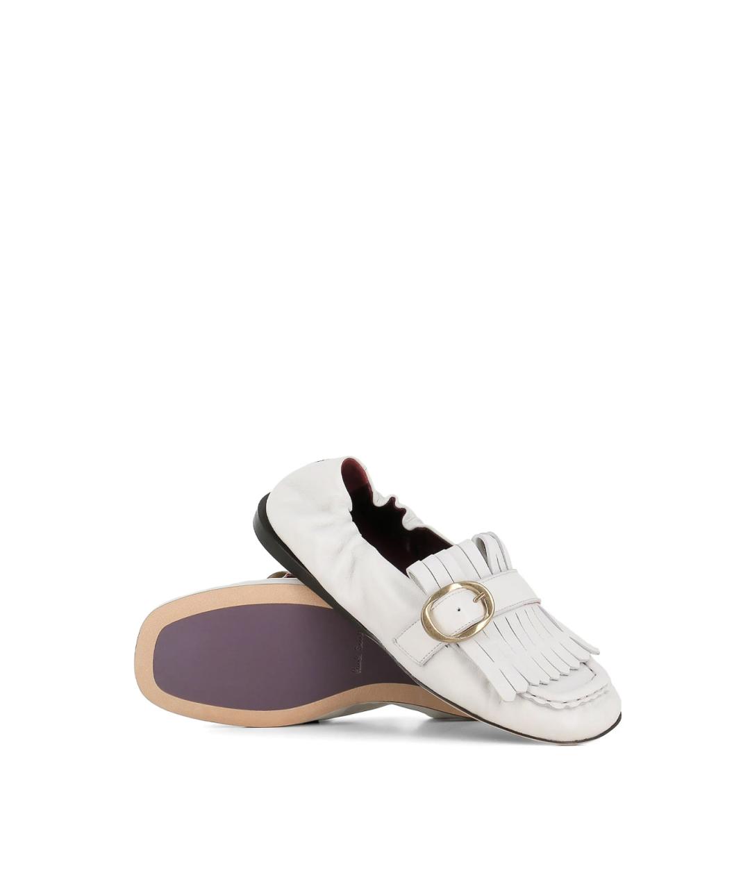 PAUL SMITH Белые кожаные балетки, фото 4