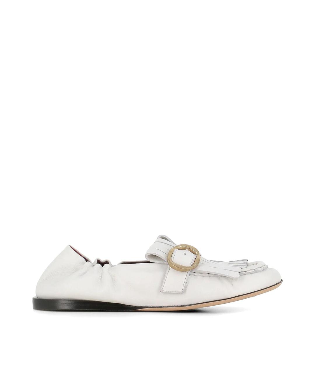 PAUL SMITH Белые кожаные балетки, фото 1