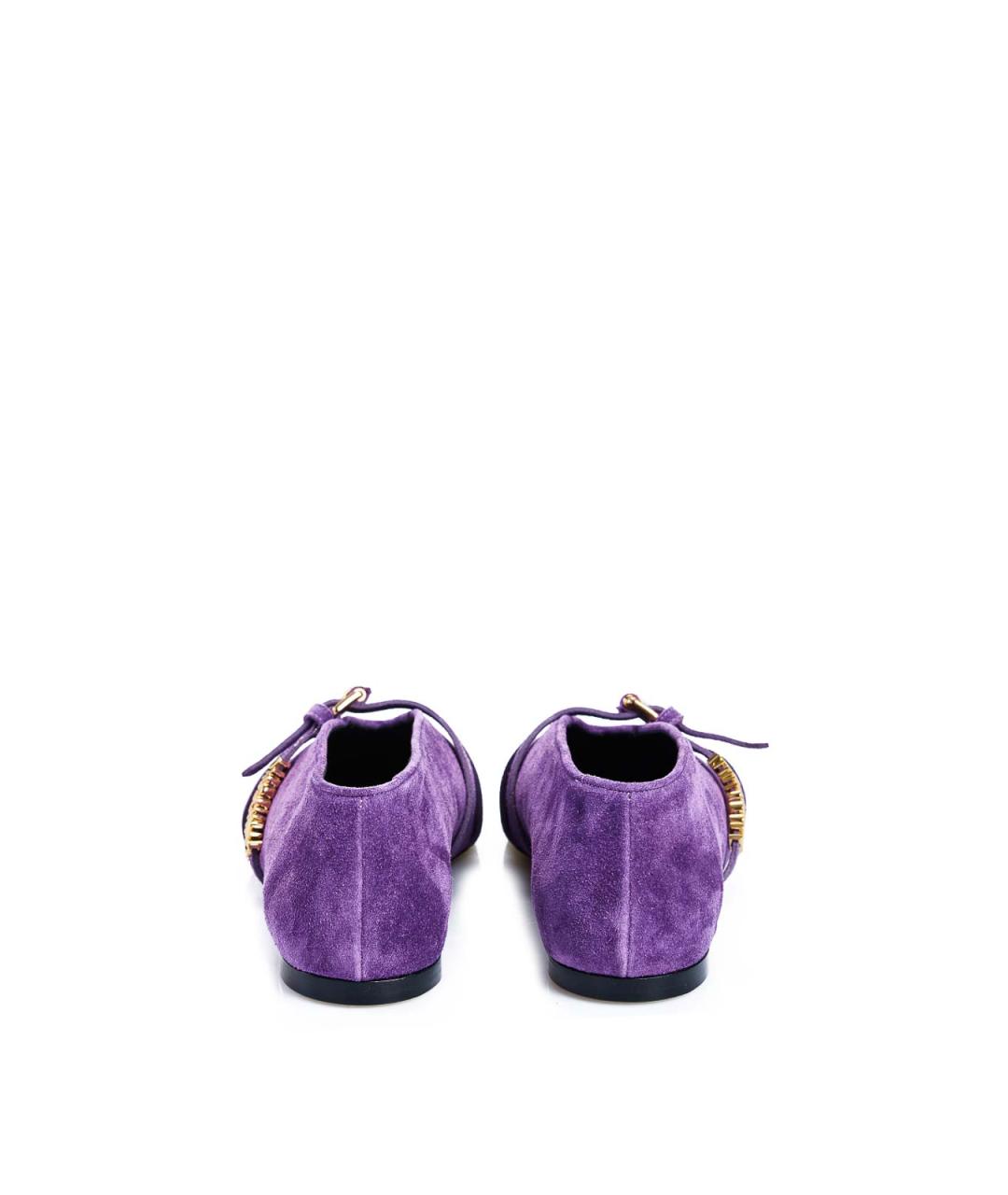 MOSCHINO Фиолетовые замшевые балетки, фото 5