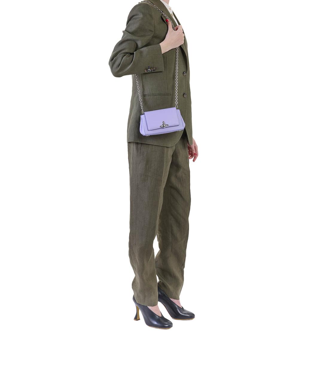 VIVIENNE WESTWOOD Фиолетовая сумка тоут из искусственной кожи, фото 7