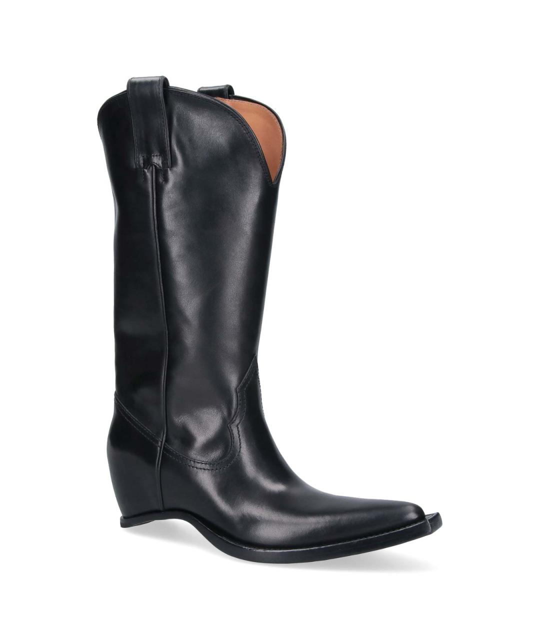 MAISON MARGIELA Черные кожаные сапоги, фото 2