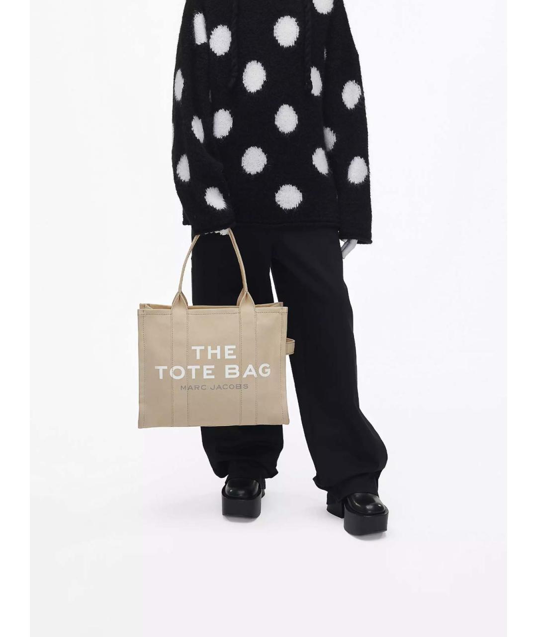 MARC JACOBS Бежевая тканевая сумка тоут, фото 4