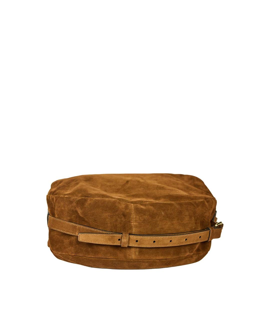 MOSCHINO Коричневая замшевая сумка с короткими ручками, фото 4