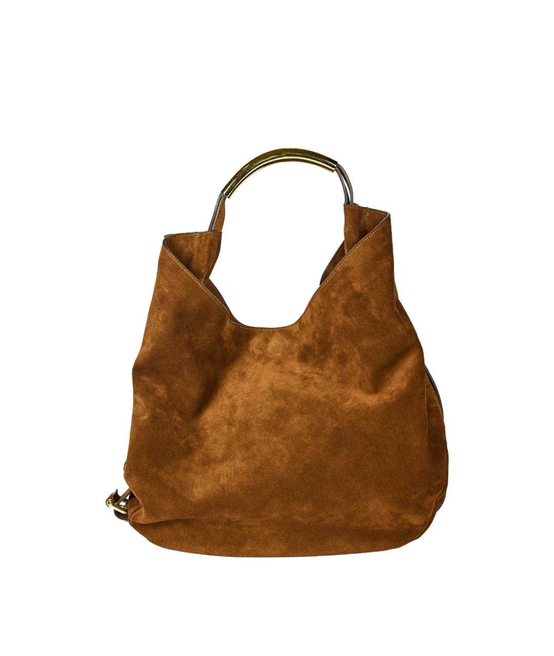 MOSCHINO Коричневая замшевая сумка с короткими ручками, фото 1