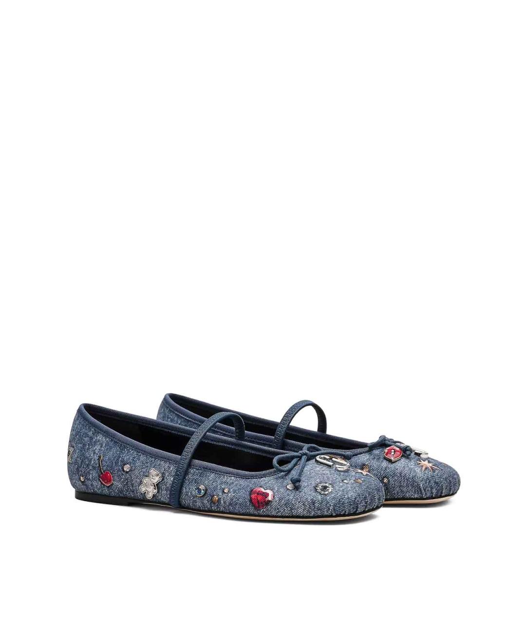 MARC JACOBS Синие текстильные балетки, фото 2