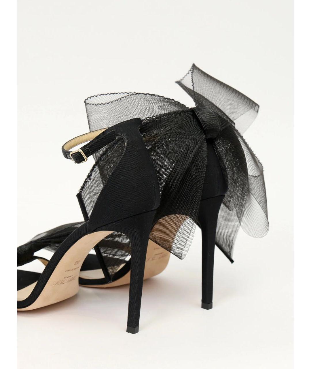 JIMMY CHOO Черные текстильные босоножки, фото 4