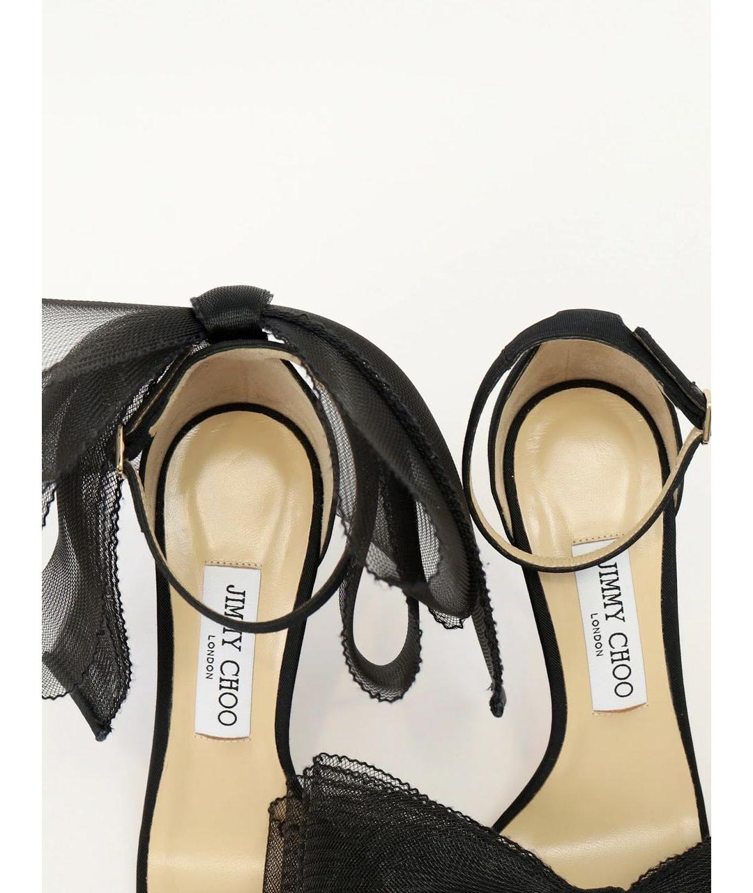 JIMMY CHOO Черные текстильные босоножки, фото 2