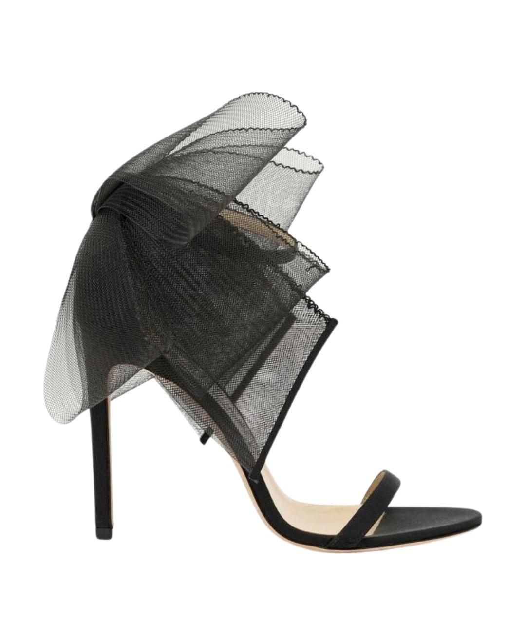 JIMMY CHOO Черные текстильные босоножки, фото 1