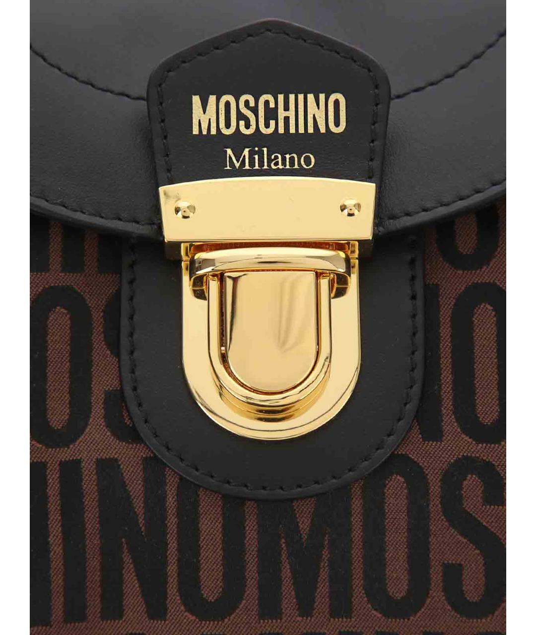 MOSCHINO Коричневая синтетическая сумка через плечо, фото 6