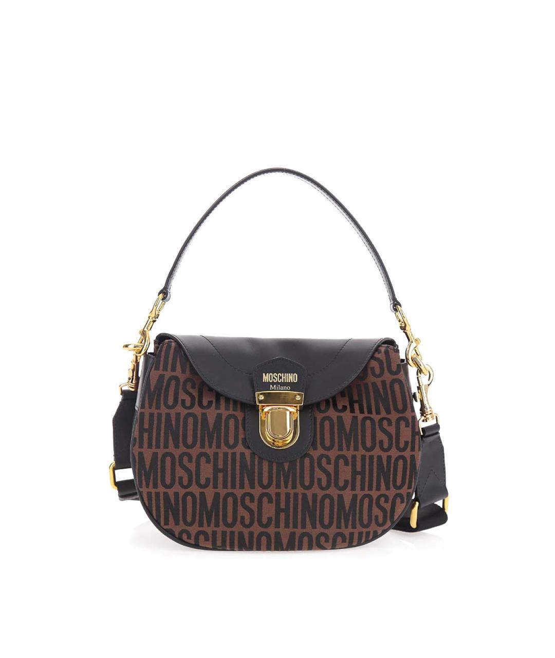 MOSCHINO Коричневая синтетическая сумка через плечо, фото 1
