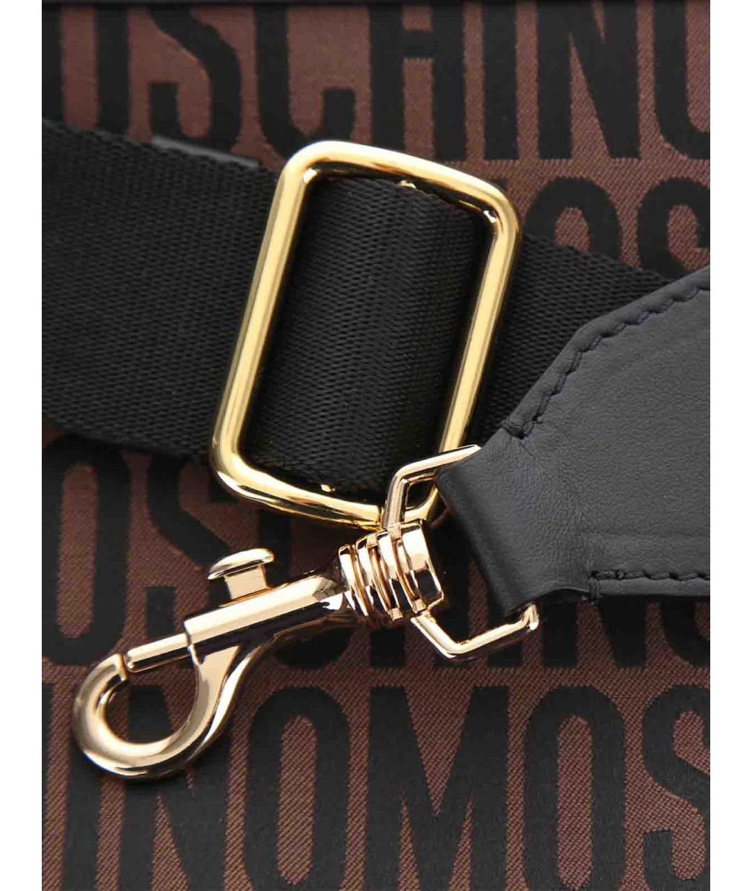 MOSCHINO Коричневая синтетическая сумка через плечо, фото 5