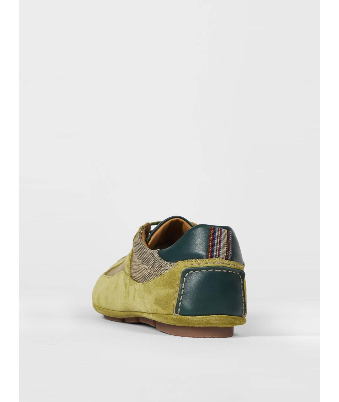 PAUL SMITH Зеленые замшевые низкие кроссовки / кеды, фото 4